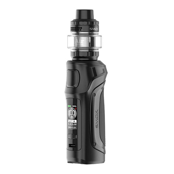 SMOK MAG Solo Starter Kit hardware with ergonomic design and adjustable settings, featuring a sleek black and silver finish.