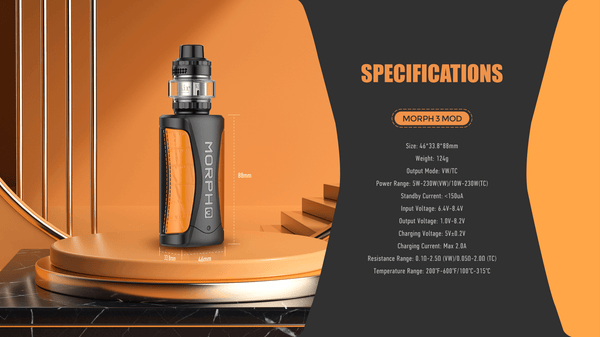 SMOK Morph 3 Starter Kit hardware with sleek design, featuring the device and accessories for vaping.