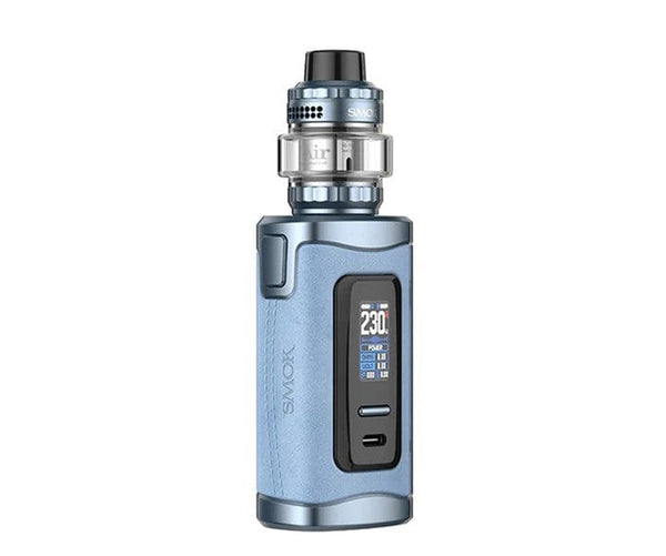 SMOK Morph 3 Starter Kit hardware with sleek black mod and matching tank, featuring adjustable airflow and colorful display screen.