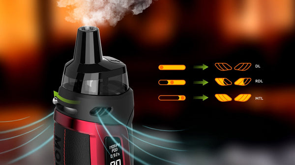 SMOK Morph S Pod-80 Kit hardware with sleek black design and compact shape, featuring a user-friendly interface and adjustable settings.