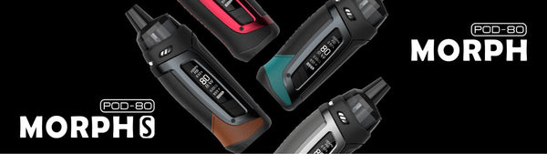 SMOK Morph S Pod-80 Kit hardware with sleek black design, compact vaporizer device, and replaceable pod system.