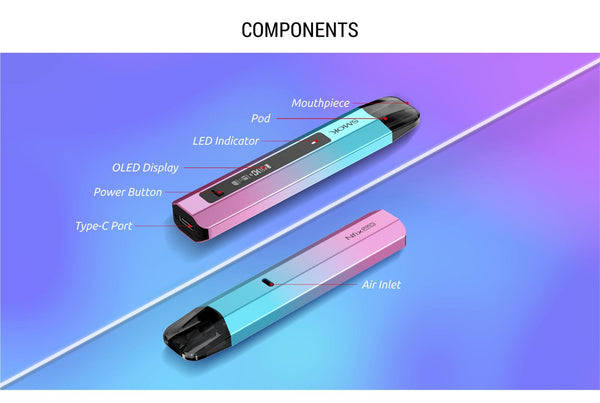 SMOK Nfix Pro 25W pod system device with sleek design and adjustable wattage, featuring a compact hardware setup.