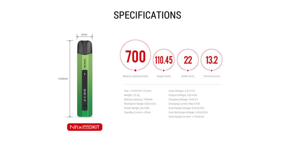 SMOK Nfix Pro 25W pod system hardware with compact design and mouthpiece, showcasing the vaping device on a neutral background.
