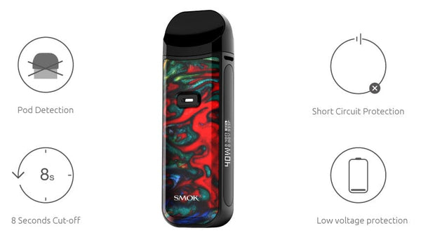 SMOK NORD 2 40W pod system device with sleek design and adjustable airflow, ideal for vaping.
