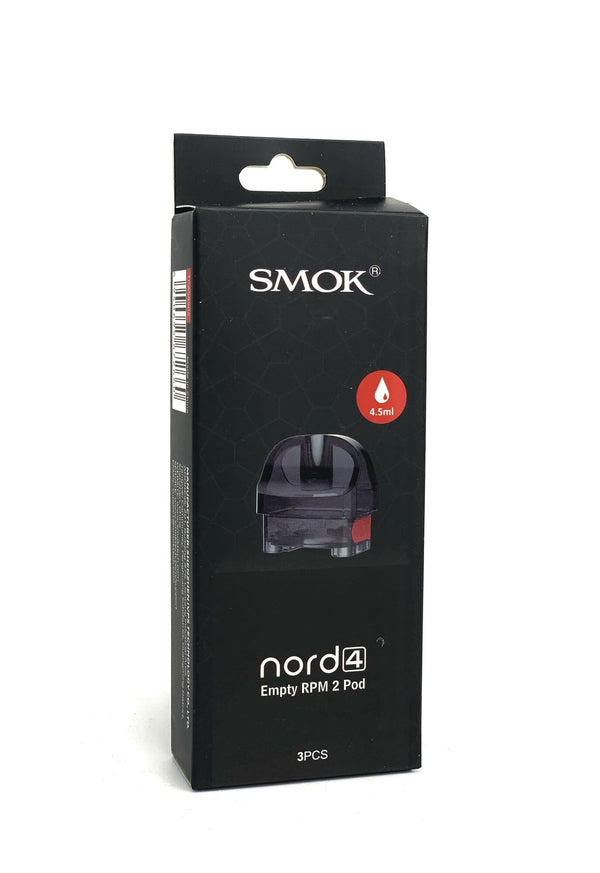 SMOK Nord 4 replacement vape pods with mouthpieces and filling ports, designed for SMOK Nord 4 e-cigarette device.