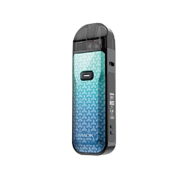 SMOK Nord 5 80W pod system vape device with sleek design and adjustable wattage, featuring a compact hardware setup.