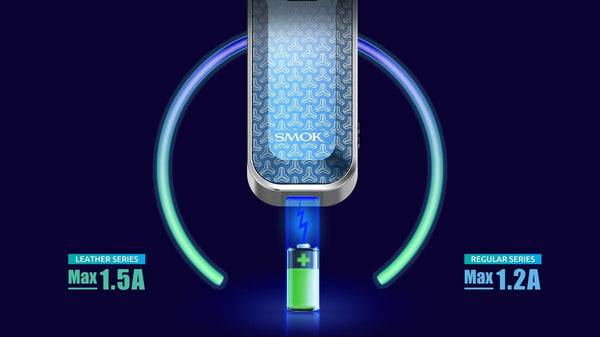 SMOK Nord 5 80W pod system device with sleek design and adjustable airflow, featuring a compact hardware setup for vaping.