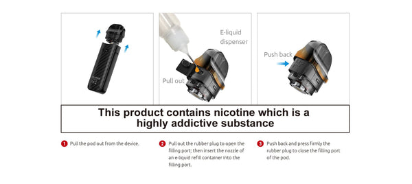 SMOK NORD 50W Pod Kit hardware with sleek design, featuring adjustable wattage and replaceable pod for vaping.