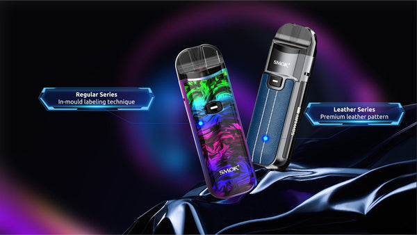 SMOK NORD 50W Pod Kit hardware with sleek black design and replaceable pod for versatile vaping experience.
