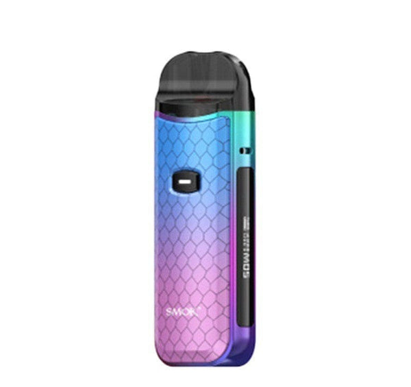 SMOK NORD 50W pod kit with sleek hardware design, featuring a compact vaporizer device with adjustable wattage and replaceable pods.