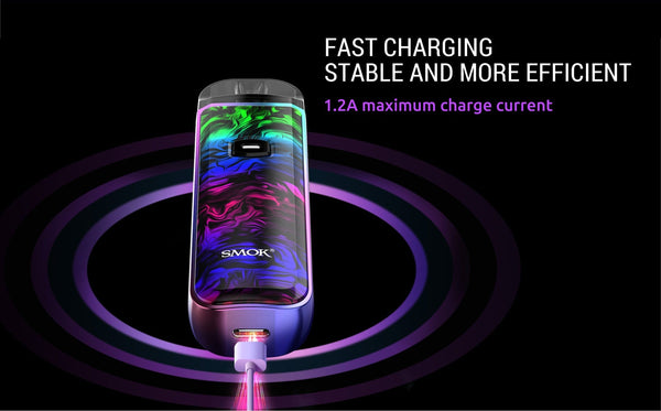 SMOK NORD 50W Pod Kit with sleek black hardware, compact design, and replaceable pod for vaping or e-cigarette use.