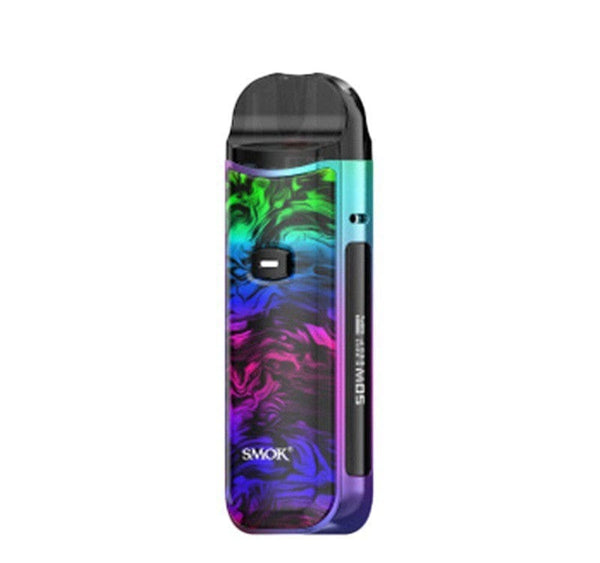 SMOK NORD 50W Pod Kit hardware with sleek design, featuring adjustable wattage and refillable pod system for vaping.
