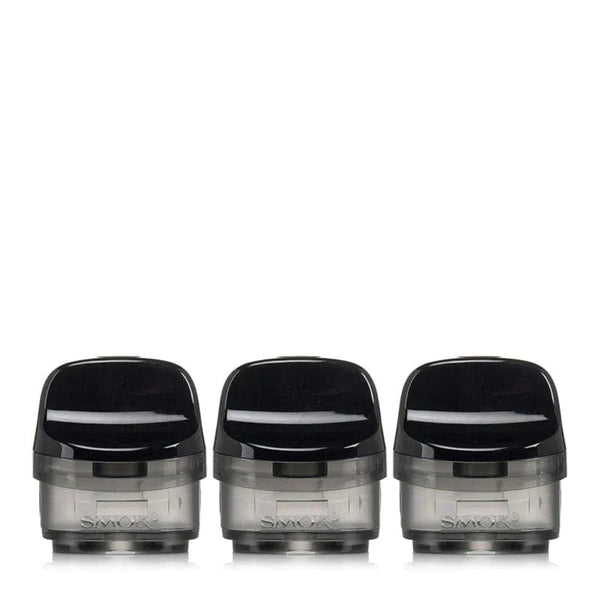 SMOK Nord C replacement pods for vaping device, showing transparent plastic body and mouthpiece attachment.
