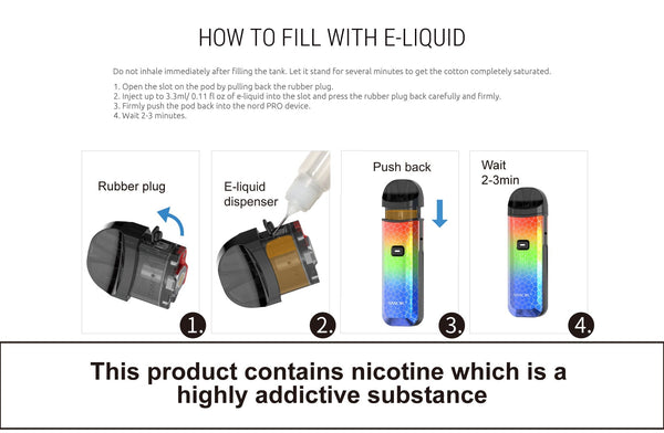 SMOK NORD PRO 25W pod kit with sleek design and refillable pod, ideal for vaping and portable e-cigarette use.