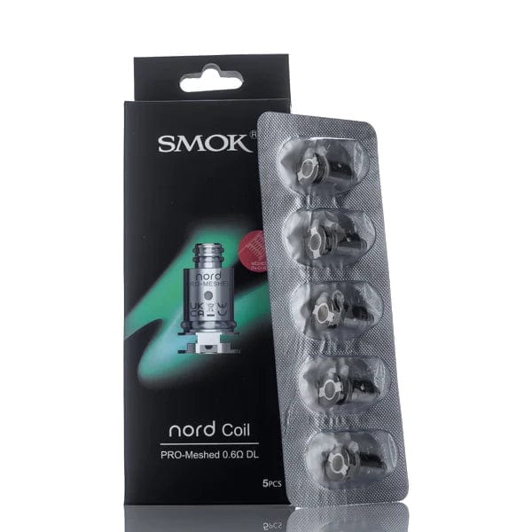 SMOK NORD PRO Mesh Replacement Coils for vape device, showcasing the coil design and packaging.