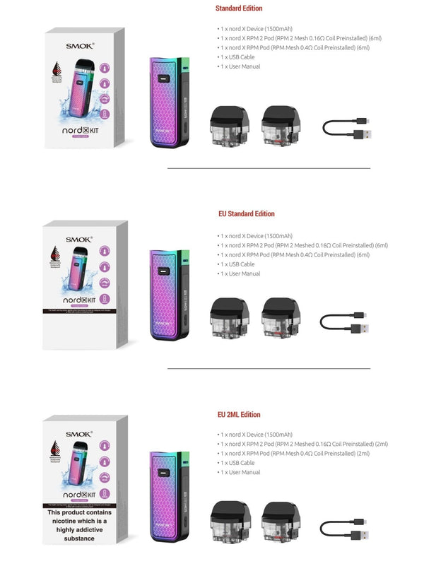 SMOK NORD X 60W Pod System device with ergonomic design and adjustable airflow, featuring a compact hardware profile.
