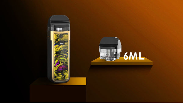 SMOK NORD X 60W pod system device with sleek design and adjustable wattage, featuring a compact hardware setup for vaping.
