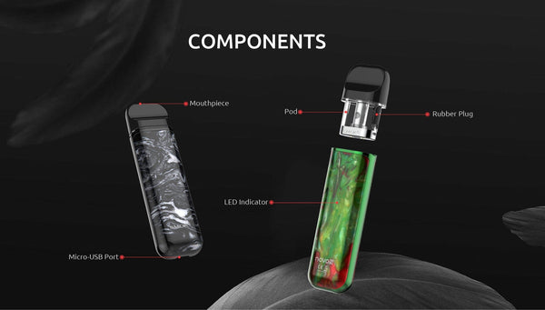 SMOK Novo 2 pod system vape part showing the compact, black vape device with sleek design and replaceable pod.