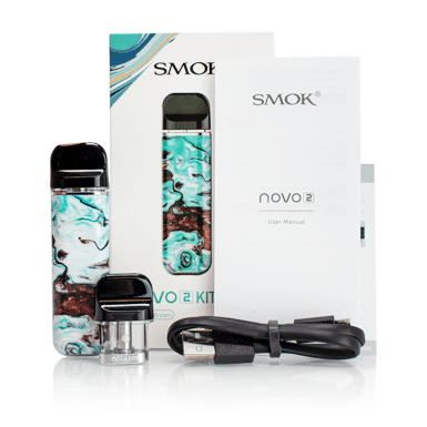 SMOK Novo 2 pod system vape part showing a sleek black vape device with a compact design and removable pod.