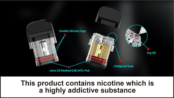 SMOK Novo 2C Pod System hardware with sleek design and compact size for portable vaping.