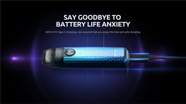 SMOK Novo 4 Mini Pod System hardware showing compact device with pod cartridge and sleek design.