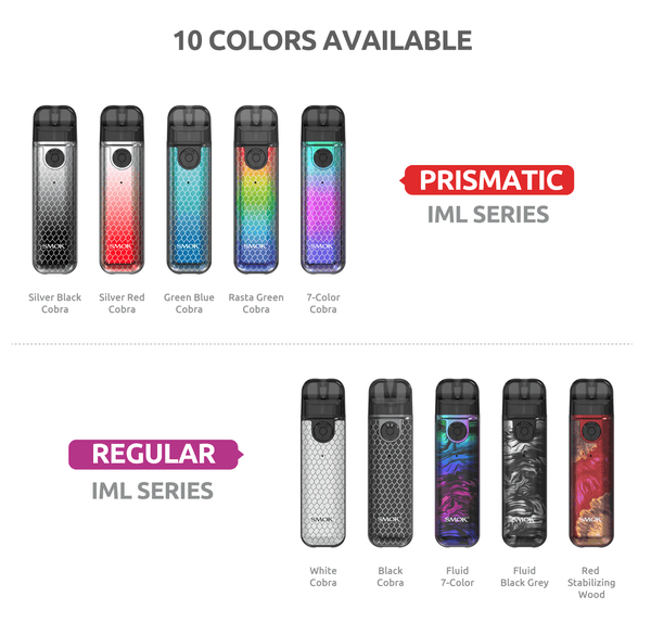 SMOK Novo 4 Mini Pod System hardware with sleek design and compact size, featuring a refillable pod and user-friendly interface.