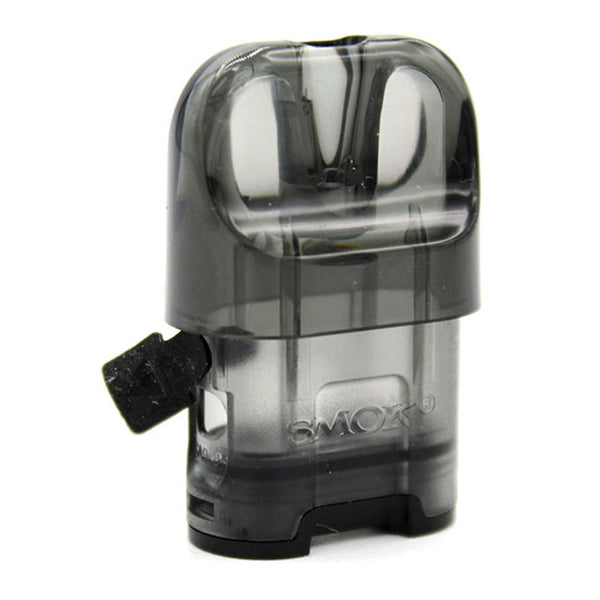 SMOK Novo 4 Mini replacement pods for vape device, showing clear plastic with fill ports and branding on the hardware