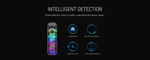 SMOK Novo 4 Pod Kit hardware with sleek design, featuring a compact vaporizer device and replaceable pod system.