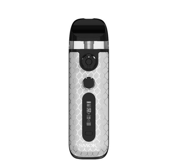 SMOK Novo 5 Pod System hardware with sleek design, compact size, and pod cartridge visible in a modern vaping device image.