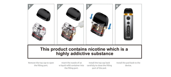 SMOK Novo 5 Pod System hardware with sleek design, showing the compact vaporizer device with mouthpiece and control buttons.