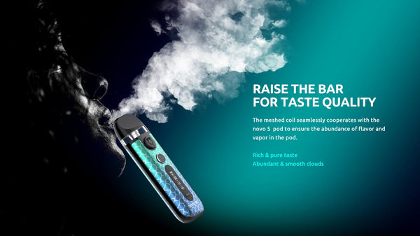 SMOK Novo 5 pod system, compact hardware device with sleek design and mouthpiece, used for vaping.