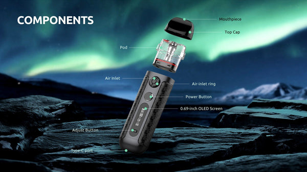 SMOK Novo 5 Pod System hardware with sleek design, compact size, and user-friendly vaping device for easy use.