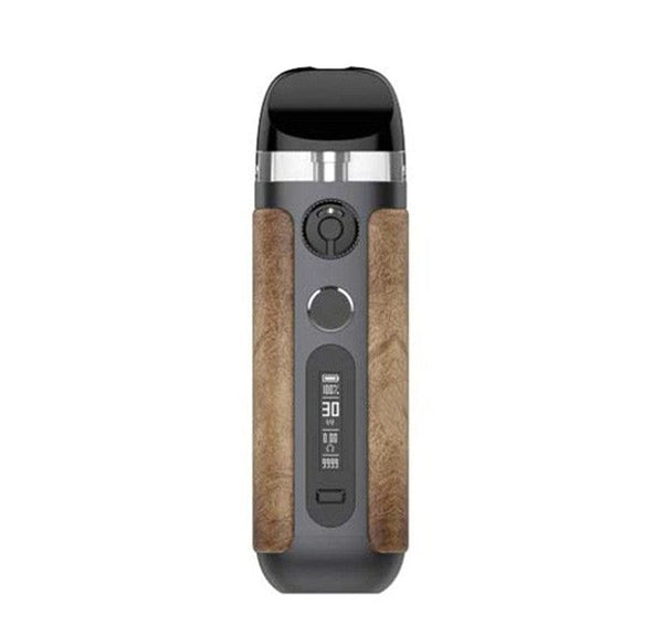 SMOK Novo 5 Pod System hardware with sleek design and compact size, featuring a cartridge and mouthpiece for vaping.