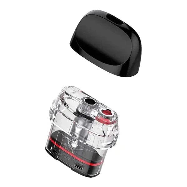 SMOK Novo 5 replacement pods for vaping device, showing clear plastic cartridge with mouthpiece and e-liquid chamber.