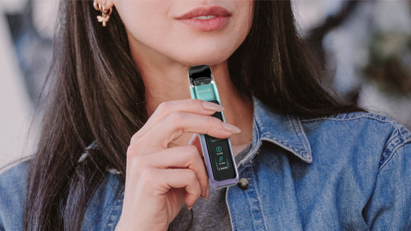 SMOK Novo GT 30W Pod System hardware with sleek design and compact size, featuring mouthpiece, adjustable airflow, and LED indicator.