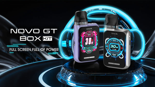 SMOK Novo GT Box Kit hardware with sleek design, featuring compact size and advanced vaping technology.