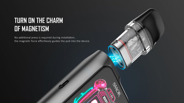 SMOK Novo GT Box Kit hardware with sleek design, featuring the device and accessories for vaping, on a neutral background.