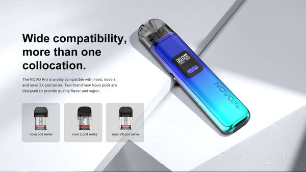 SMOK Novo Pro Pod 30W pod system with sleek design and replaceable pod for vaping, hardware device for e-cigarettes.