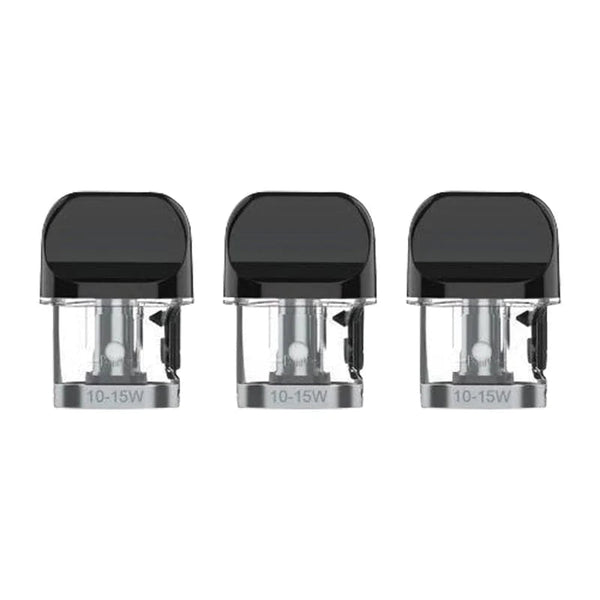 SMOK Novo X replacement vape pods for SMOK portable vaporizer, showing clear pods with mouthpiece and filling port.