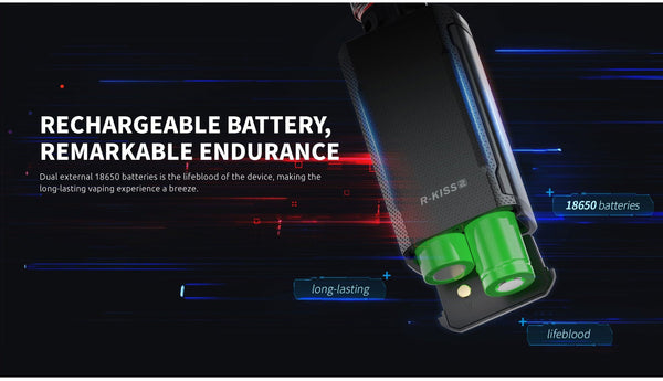 SMOK R-KISS 2 200W Starter Kit hardware with sleek design, featuring adjustable wattage and compact vaping device.