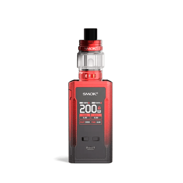 SMOK R-KISS 2 200W Starter Kit hardware with sleek design, featuring a compact mod and matching vape tank for vaping enthusiasts.