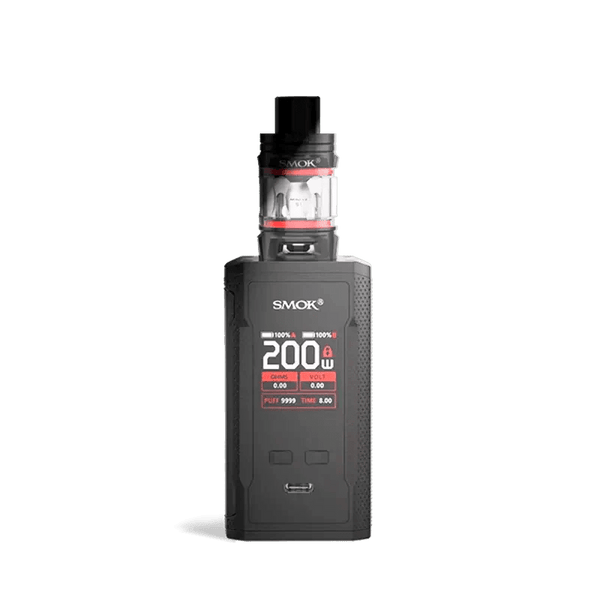 SMOK R-KISS 2 200W Starter Kit hardware with sleek design, featuring a compact mod and included vaping accessories.