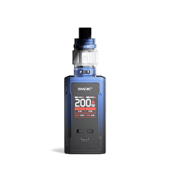 SMOK R-KISS 2 200W starter kit with sleek hardware, featuring a compact design and adjustable airflow for vaping.
