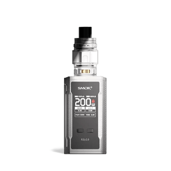 SMOK R-KISS 2 200W starter kit hardware with compact design, featuring the mod and attached tank for vaping.