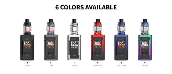 SMOK R-KISS 2 200W Starter Kit hardware with sleek mod and accessories, designed for vaping enthusiasts.