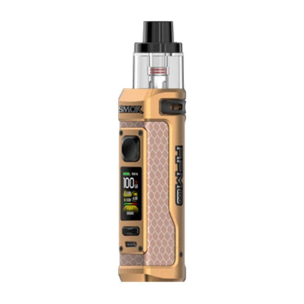 SMOK RPM 100 Pod Mod Kit showing a sleek black device with a large display screen and adjustable airflow controls.