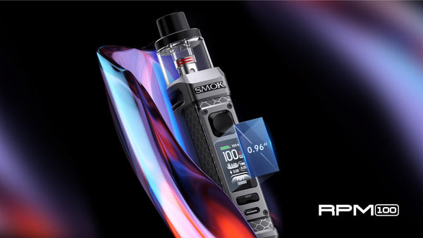 SMOK RPM 100 Pod Mod Kit showing the compact device with a sleek design and removable pod for vaping.
