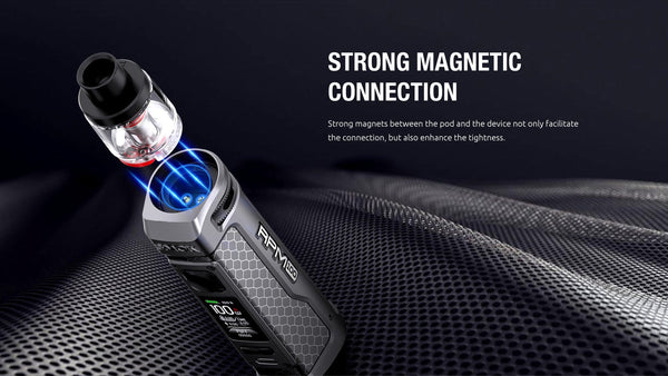 SMOK RPM 100 Pod Mod Kit showing the compact device with a sleek design and replaceable pod for vaping.