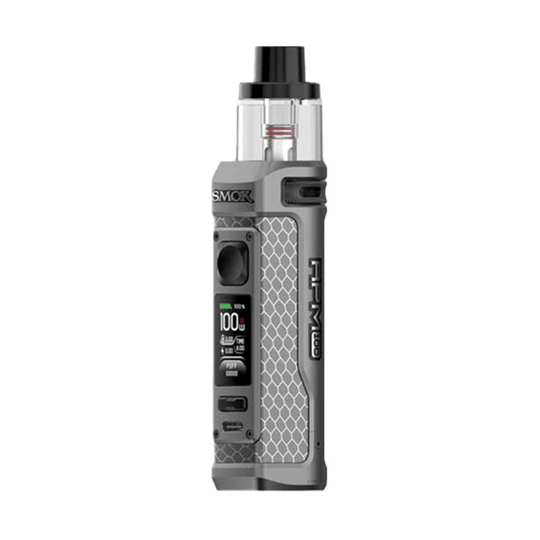 SMOK RPM 100 Pod Mod Kit hardware with sleek design, adjustable settings, and replaceable pods for vaping enjoyment.