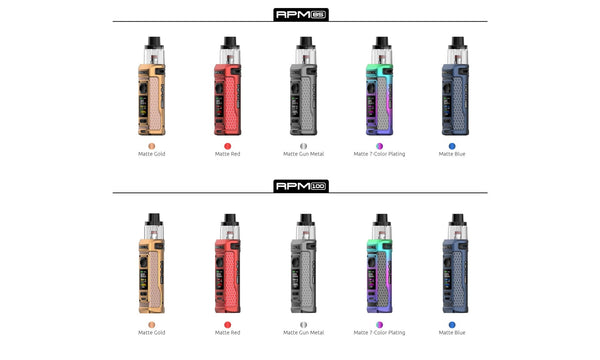 SMOK RPM 100 Pod Mod Kit showing sleek black hardware with a compact design and adjustable airflow system.